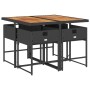 Set de muebles jardín 5 pzas con cojines ratán sintético negro de , Conjuntos de jardín - Ref: Foro24-3211263, Precio: 283,35...