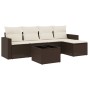 Set sofás de jardín 6 piezas y cojines ratán sintético marrón de , Sofás modulares de exterior - Ref: Foro24-3251240, Precio:...