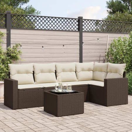 Set sofás de jardín 6 piezas y cojines ratán sintético marrón de , Sofás modulares de exterior - Ref: Foro24-3251280, Precio:...
