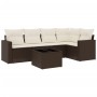 Set sofás de jardín 6 piezas y cojines ratán sintético marrón de , Sofás modulares de exterior - Ref: Foro24-3251280, Precio:...