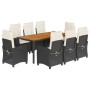 Set de comedor de jardín 9 pzas y cojines ratán sintético negro de , Conjuntos de jardín - Ref: Foro24-3212660, Precio: 1,00 ...