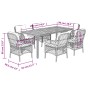 Set de comedor de jardín 7 pzas y cojines ratán sintético negro de , Conjuntos de jardín - Ref: Foro24-3212040, Precio: 677,9...