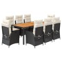 Set de comedor de jardín 9 pzas y cojines ratán sintético negro de , Conjuntos de jardín - Ref: Foro24-3213092, Precio: 1,00 ...