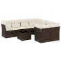 Set de sofás de jardín 9 pzas y cojines ratán sintético marrón de , Conjuntos de jardín - Ref: Foro24-3249162, Precio: 611,12...