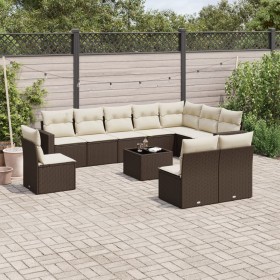 Set de sofás de jardín 11 pzas cojines ratán sintético marrón de , Sofás modulares de exterior - Ref: Foro24-3251460, Precio:...