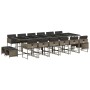 Set comedor de jardín 17 pzas y cojines ratán sintético gris de , Conjuntos de jardín - Ref: Foro24-3211364, Precio: 868,45 €...