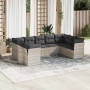 Set muebles jardín 9 pzas y cojines ratán sintético gris claro de , Conjuntos de jardín - Ref: Foro24-3218132, Precio: 611,98...
