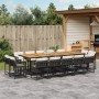 Set comedor de jardín con cojines 15 pzas ratán sintético negro de , Conjuntos de jardín - Ref: Foro24-3211599, Precio: 1,00 ...