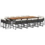 Set comedor de jardín con cojines 15 pzas ratán sintético negro de , Conjuntos de jardín - Ref: Foro24-3211599, Precio: 1,00 ...