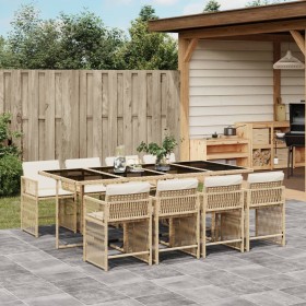 Set comedor de jardín 9 pzas con cojines ratán sintético beige de , Conjuntos de jardín - Ref: Foro24-3211642, Precio: 573,47...