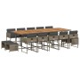 Set comedor de jardín con cojines 15 pzas ratán sintético gris de , Conjuntos de jardín - Ref: Foro24-3211358, Precio: 875,51...