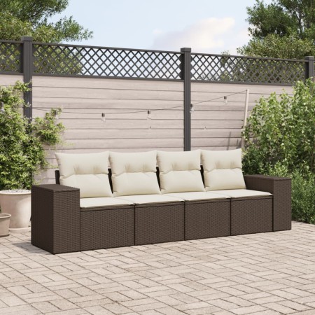 Set de sofás de jardín 4 pzas y cojines ratán sintético marrón de , Conjuntos de jardín - Ref: Foro24-3254620, Precio: 291,92...