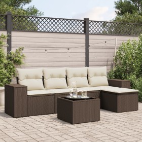 Set sofás de jardín 6 piezas y cojines ratán sintético marrón de , Conjuntos de jardín - Ref: Foro24-3254840, Precio: 386,07 ...