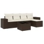 Set sofás de jardín 6 piezas y cojines ratán sintético marrón de , Conjuntos de jardín - Ref: Foro24-3254840, Precio: 386,07 ...