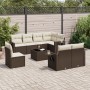 Set de sofás de jardín 9 pzas y cojines ratán sintético marrón de , Conjuntos de jardín - Ref: Foro24-3252790, Precio: 627,89...