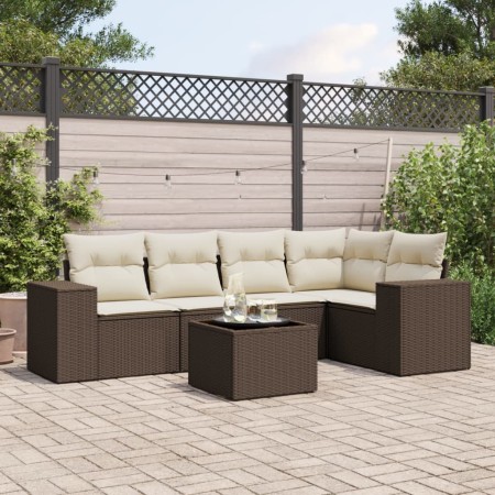Set sofás de jardín 6 piezas y cojines ratán sintético marrón de , Conjuntos de jardín - Ref: Foro24-3254880, Precio: 429,08 ...
