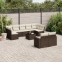 Set de sofás de jardín 10 pzas y cojines ratán sintético marrón de , Sofás modulares de exterior - Ref: Foro24-3251770, Preci...