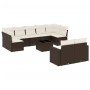 Set de sofás de jardín 10 pzas y cojines ratán sintético marrón de , Sofás modulares de exterior - Ref: Foro24-3251770, Preci...