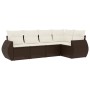 Set comedor de jardín 5 piezas y cojines ratán sintético marrón de , Conjuntos de jardín - Ref: Foro24-3253670, Precio: 382,0...