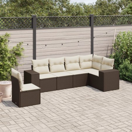 Set sofás de jardín 6 piezas y cojines ratán sintético marrón de , Conjuntos de jardín - Ref: Foro24-3254970, Precio: 437,83 ...