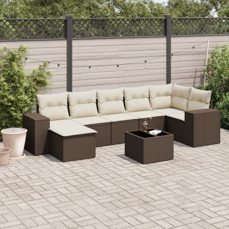 Set sofás de jardín 8 piezas y cojines ratán sintético marrón de , Conjuntos de jardín - Ref: Foro24-3255230, Precio: 508,61 ...