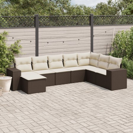 Set sofás de jardín 8 piezas y cojines ratán sintético marrón de , Conjuntos de jardín - Ref: Foro24-3255300, Precio: 514,94 ...