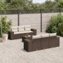 Juego de sofás de jardín 7 piezas con cojines ratán PE marrón de , Sofás modulares de exterior - Ref: Foro24-3222312, Precio:...