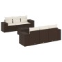 Juego de sofás de jardín 7 piezas con cojines ratán PE marrón de , Sofás modulares de exterior - Ref: Foro24-3222312, Precio:...