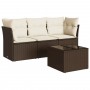 Set de sofás de jardín 4 pzas y cojines ratán sintético marrón de , Conjuntos de jardín - Ref: Foro24-3217223, Precio: 245,93...