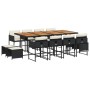 Set comedor de jardín con cojines 13 pzas ratán sintético negro de , Conjuntos de jardín - Ref: Foro24-3211347, Precio: 694,3...