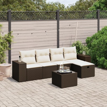 Set sofás de jardín 6 piezas y cojines ratán sintético marrón de , Conjuntos de jardín - Ref: Foro24-3264409, Precio: 373,61 ...