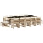Set comedor de jardín con cojines 15 pzas ratán sintético beige de , Conjuntos de jardín - Ref: Foro24-3210994, Precio: 846,5...