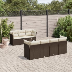 Set sofás de jardín 8 piezas y cojines ratán sintético marrón de , Conjuntos de jardín - Ref: Foro24-3249122, Precio: 532,53 ...