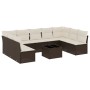 Set de sofás de jardín 10 pzas y cojines ratán sintético marrón de , Conjuntos de jardín - Ref: Foro24-3249922, Precio: 592,3...