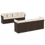 Set de sofás de jardín 9 pzas y cojines ratán sintético marrón de , Conjuntos de jardín - Ref: Foro24-3217313, Precio: 570,73...