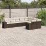 Set de sofás de jardín 9 pzas y cojines ratán sintético marrón de , Conjuntos de jardín - Ref: Foro24-3255380, Precio: 626,91...