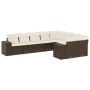 Set de sofás de jardín 9 pzas y cojines ratán sintético marrón de , Conjuntos de jardín - Ref: Foro24-3255380, Precio: 626,91...