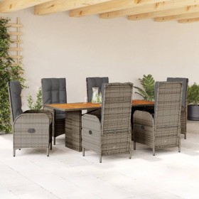 Set comedor jardín 7 pzas y cojines ratán sintético gris de , Conjuntos de jardín - Ref: Foro24-3213517, Precio: 988,24 €, De...