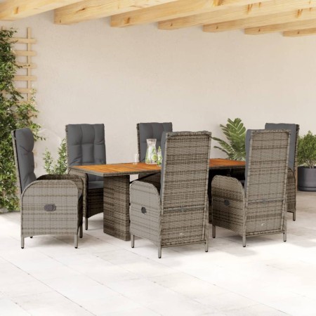Set comedor jardín 7 pzas y cojines ratán sintético gris de , Conjuntos de jardín - Ref: Foro24-3213517, Precio: 988,24 €, De...