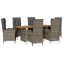 Set comedor jardín 7 pzas y cojines ratán sintético gris de , Conjuntos de jardín - Ref: Foro24-3213517, Precio: 988,24 €, De...