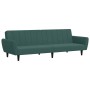 Sofá cama de 2 plazas con taburete terciopelo verde oscuro de , Sofás - Ref: Foro24-3216252, Precio: 325,50 €, Descuento: %