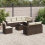 Set de sofás de jardín 9 pzas y cojines ratán sintético marrón de , Sofás modulares de exterior - Ref: Foro24-3251590, Precio...