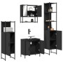 Juego de muebles de baño 4 pzas madera contrachapada negro de , Muebles de baño - Ref: Foro24-3214710, Precio: 237,74 €, Desc...