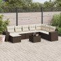 Set de sofás de jardín 9 pzas y cojines ratán sintético marrón de , Conjuntos de jardín - Ref: Foro24-3222972, Precio: 575,86...