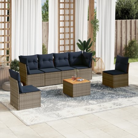 Set de sofás de jardín 7 pzas con cojines ratán sintético gris de , Conjuntos de jardín - Ref: Foro24-3255886, Precio: 484,58...