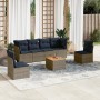 Set de sofás de jardín 7 pzas con cojines ratán sintético gris de , Conjuntos de jardín - Ref: Foro24-3255886, Precio: 484,58...