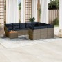 Set de sofás de jardín 11 pzas y cojines ratán sintético gris de , Conjuntos de jardín - Ref: Foro24-3256180, Precio: 794,73 ...
