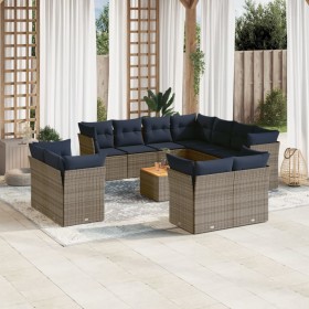 Set sofás de jardín con cojines 12 piezas ratán sintético gris de , Conjuntos de jardín - Ref: Foro24-3256278, Precio: 977,32...