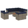 Set sofás de jardín con cojines 12 piezas ratán sintético gris de , Conjuntos de jardín - Ref: Foro24-3256278, Precio: 977,32...