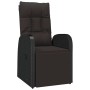 Sillón reclinable de jardín con cojines ratán sintético negro de , Sillas de jardín - Ref: Foro24-319546, Precio: 192,41 €, D...
